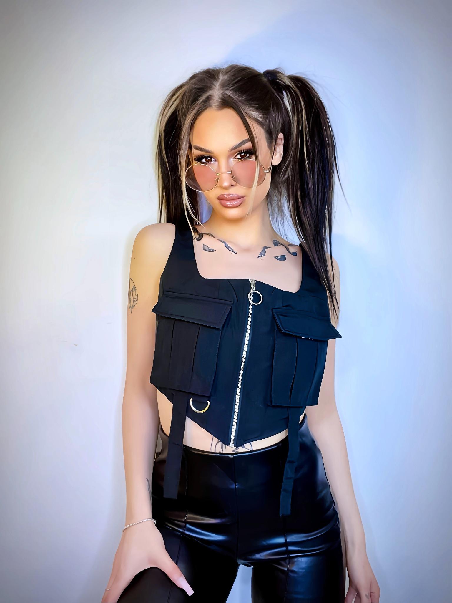 Hannibelle Corset – Black Tactical Corset with Cargo Pockets - SeptemAura
